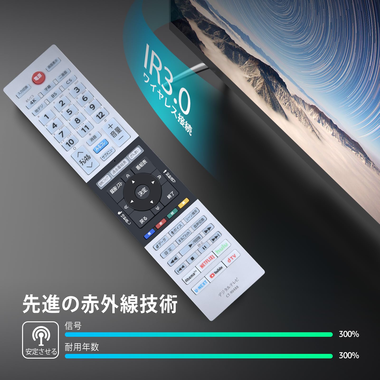 東芝 液晶テレビ リモコン CT-90488 75044834 REGZA 《在庫あります》CT-90488 送料250円(ゆうパケット発送可